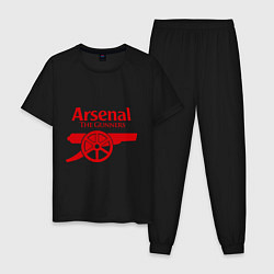 Пижама хлопковая мужская Arsenal: The gunners, цвет: черный