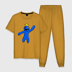 Пижама хлопковая мужская Роблокс: Синий, цвет: горчичный