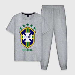 Пижама хлопковая мужская Brasil CBF, цвет: меланж