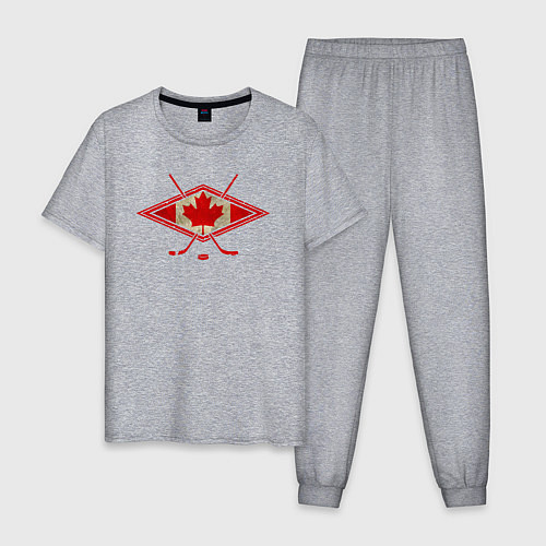Мужская пижама Флаг Канады хоккей / Меланж – фото 1