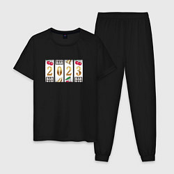 Пижама хлопковая мужская Новый 2023 год, цвет: черный