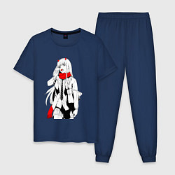 Пижама хлопковая мужская Ноль два с чупачупсом, цвет: тёмно-синий