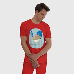 Пижама хлопковая мужская Сиалия, цвет: красный — фото 2