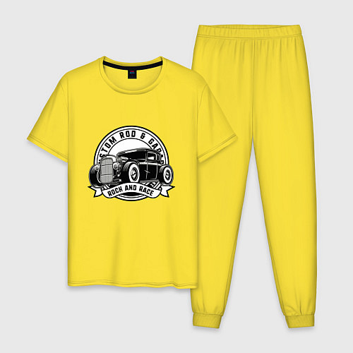 Мужская пижама Custom rod & Garage - Rock and Race / Желтый – фото 1