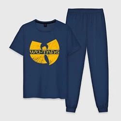 Пижама хлопковая мужская Wu scratches logo, цвет: тёмно-синий