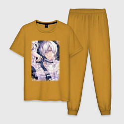 Пижама хлопковая мужская Сого Осака - Семёрка идолов, цвет: горчичный