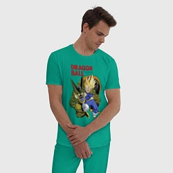 Пижама хлопковая мужская Dragon Ball Z - Cell vs Vegeta, цвет: зеленый — фото 2