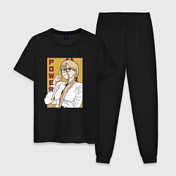 Пижама хлопковая мужская Милая Пауэр, цвет: черный