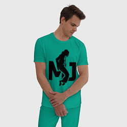 Пижама хлопковая мужская MJ Music, цвет: зеленый — фото 2