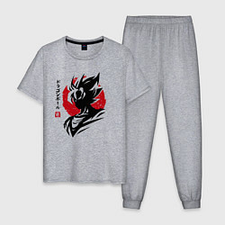 Пижама хлопковая мужская Жемчуг Дракона - Сон Гоку - Hero, цвет: меланж
