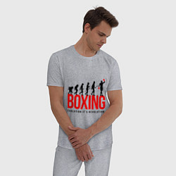 Пижама хлопковая мужская Boxing evolution, цвет: меланж — фото 2