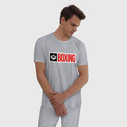 Пижама хлопковая мужская Ring of boxing, цвет: меланж — фото 2