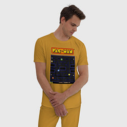 Пижама хлопковая мужская Pac-Man на ZX-Spectrum, цвет: горчичный — фото 2