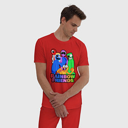Пижама хлопковая мужская Радужные друзья персонажи игры, цвет: красный — фото 2