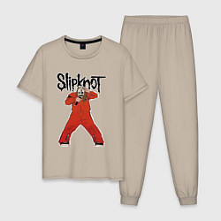Пижама хлопковая мужская Slipknot fan art, цвет: миндальный