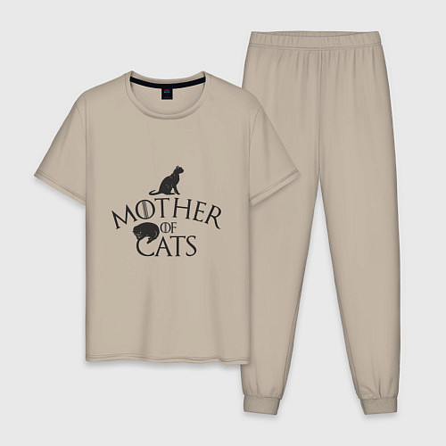 Мужская пижама Мать котов / Миндальный – фото 1