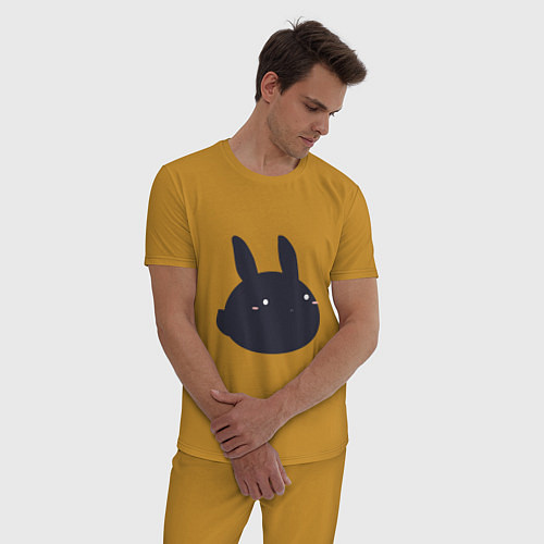 Мужская пижама Черный кролик - минимализм / Горчичный – фото 3