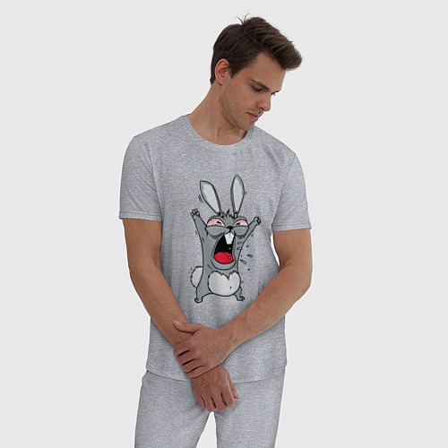 Мужская пижама Злой заяц / Меланж – фото 3