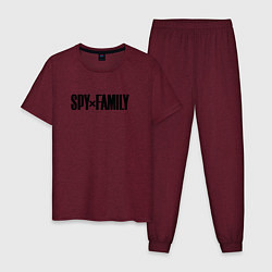 Пижама хлопковая мужская Spy Family - Logo, цвет: меланж-бордовый