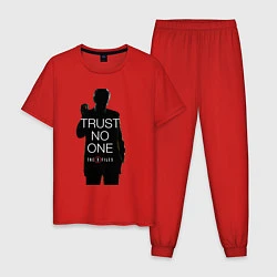 Пижама хлопковая мужская X files - курильщик, цвет: красный