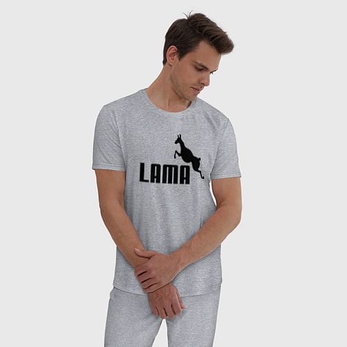 Мужская пижама Лама вместо пумы / Меланж – фото 3