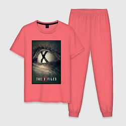 Пижама хлопковая мужская X - Files poster, цвет: коралловый