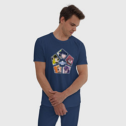 Пижама хлопковая мужская Персонажи Блю Лок, цвет: тёмно-синий — фото 2