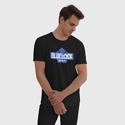 Пижама хлопковая мужская Logo Blue Lock, цвет: черный — фото 2