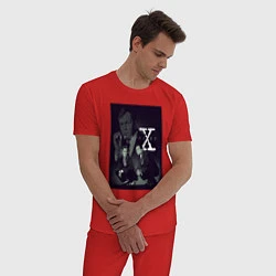 Пижама хлопковая мужская X poster, цвет: красный — фото 2