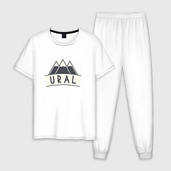 Пижама хлопковая мужская URAL, цвет: белый
