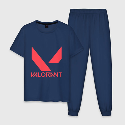 Мужская пижама Valorant - logo / Тёмно-синий – фото 1