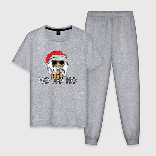 Мужская пижама Санта с факом / Меланж – фото 1