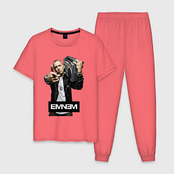 Пижама хлопковая мужская Eminem boombox, цвет: коралловый