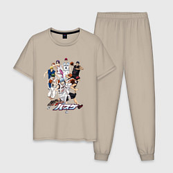 Пижама хлопковая мужская Персонажи баскетбол Куроко, цвет: миндальный