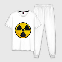 Пижама хлопковая мужская Atomic Nuclear, цвет: белый