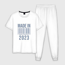 Пижама хлопковая мужская Made in 2023, цвет: белый