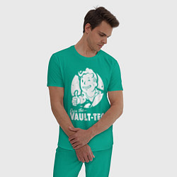 Пижама хлопковая мужская Vault boy - join the vault tec, цвет: зеленый — фото 2
