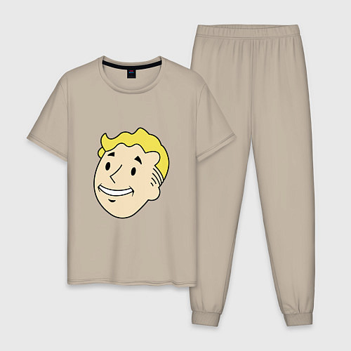 Мужская пижама Vault boy head / Миндальный – фото 1