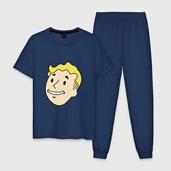 Пижама хлопковая мужская Vault boy head, цвет: тёмно-синий