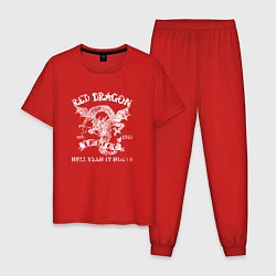 Пижама хлопковая мужская Red Dragon как у Доктора Хауса, цвет: красный