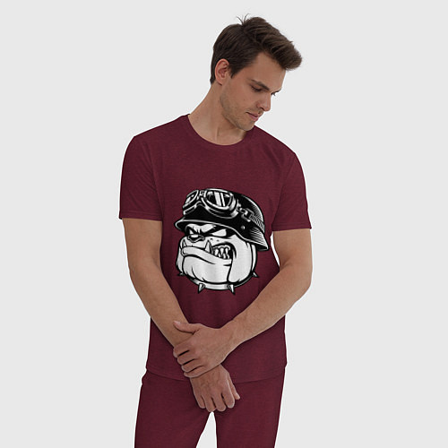 Мужская пижама Evil bulldog head / Меланж-бордовый – фото 3