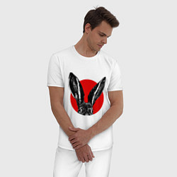 Пижама хлопковая мужская Rabbit ears, цвет: белый — фото 2