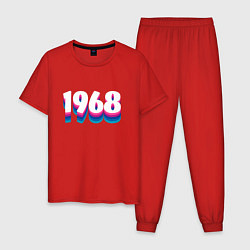 Пижама хлопковая мужская Made in 1968 vintage art, цвет: красный