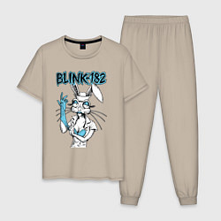 Пижама хлопковая мужская Blink 182 bunny nurse, цвет: миндальный