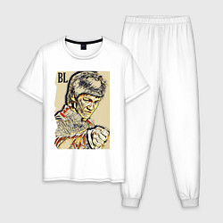 Пижама хлопковая мужская Брюс Ли - джиткундо, цвет: белый