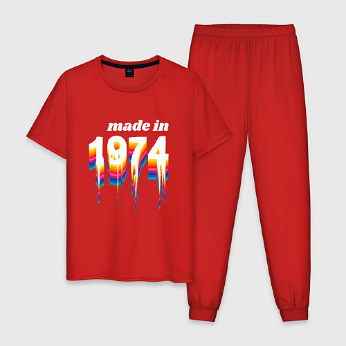 Мужская пижама Made in 1974 liquid art / Красный – фото 1