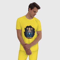 Пижама хлопковая мужская Ханука - торжество праздника огней, цвет: желтый — фото 2