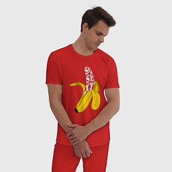 Пижама хлопковая мужская Заводной банан, цвет: красный — фото 2