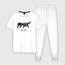 Пижама хлопковая мужская 199X KID, цвет: белый