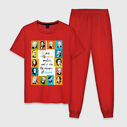 Пижама хлопковая мужская Мы создатели музыки, цвет: красный
